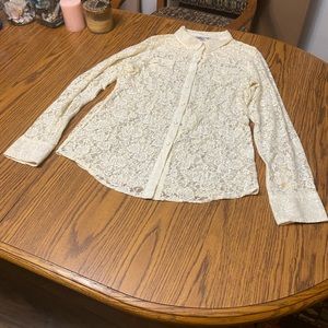 Chic Lace Button-Up Top